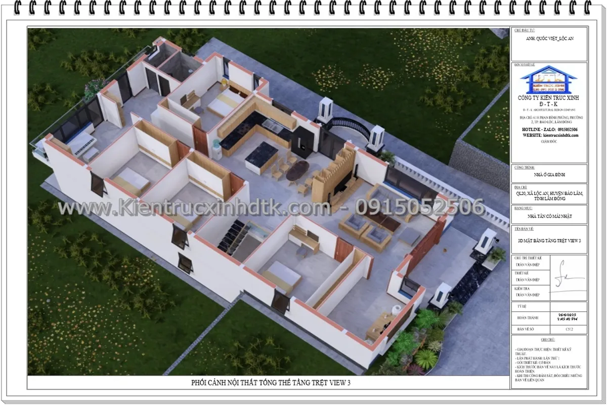 Thiết kế nhà mái nhật tại Bảo Lộc Lâm Đồng