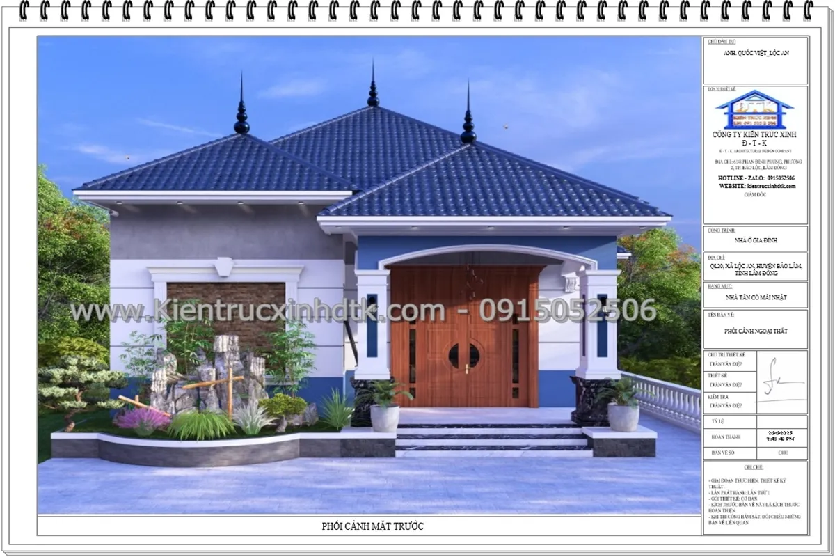 Thiết kế nhà mái nhật tại Bảo Lộc Lâm Đồng